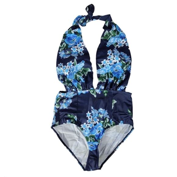 Plunge Deep V Neck One Piece Swimsuit  - Picture 1 of 6